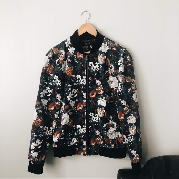 Forever 21 Floral Bomber Jacket - Picture 1 of 2